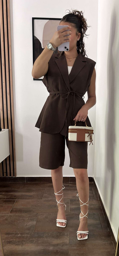 Ensemble Tailleur CLARA - Marron